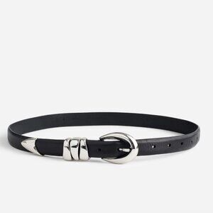 Madewell Triple Metal Keeper Belt - True Black - Small